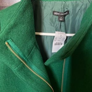 J Crew City coat NWT. Size small. Gorgeous green